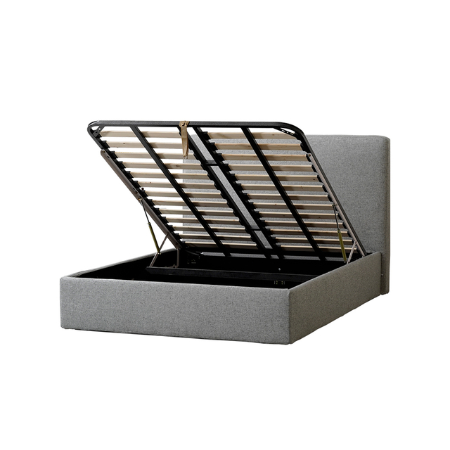 Morbida struttura letto staccabile in cotone e lino, doppia con testiera