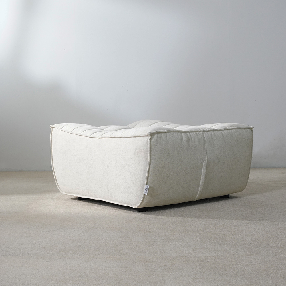 Pouf quadrato minimalista Waffle, sedia ottomana, mobili per soggiorno, bianco