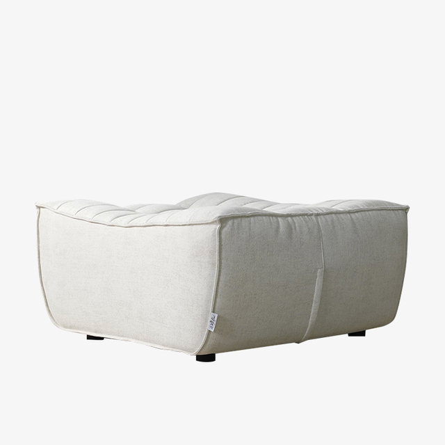 Pouf quadrato minimalista Waffle, sedia ottomana, mobili per soggiorno, bianco