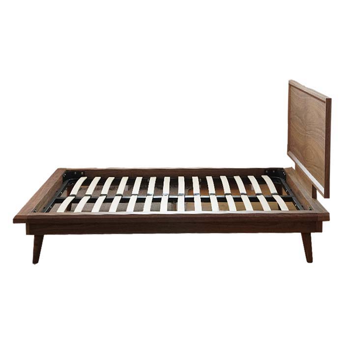 Letto moderno con piattaforma in noce di lusso 