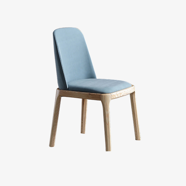  Sedie in legno per sala da pranzo con schienale imbottito blu