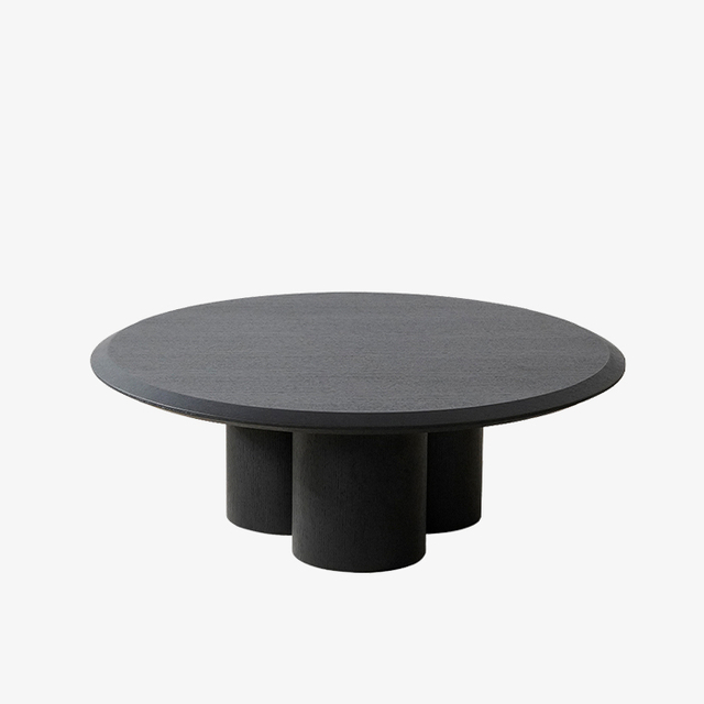 Set tavolino da caffè minimalista in legno naturale di quercia nera