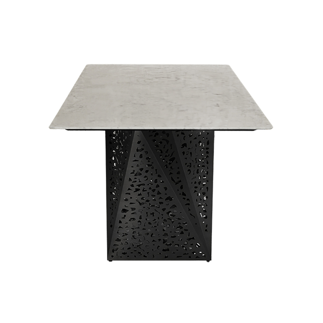Tavolo da pranzo moderno con piano in marmo e mobili per sala da pranzo con gambe in acciaio inossidabile