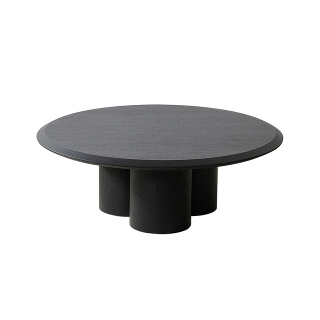 Set tavolino da caffè minimalista in legno naturale di quercia nera