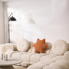 Set di divani a tre posti moderni in tessuto Sherpa bianco dal design Marshmallow 