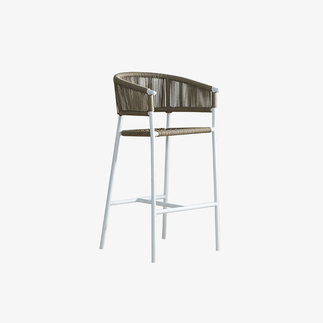 Sgabelli da bar in metallo intrecciato bianco, sedie, mobili da cucina