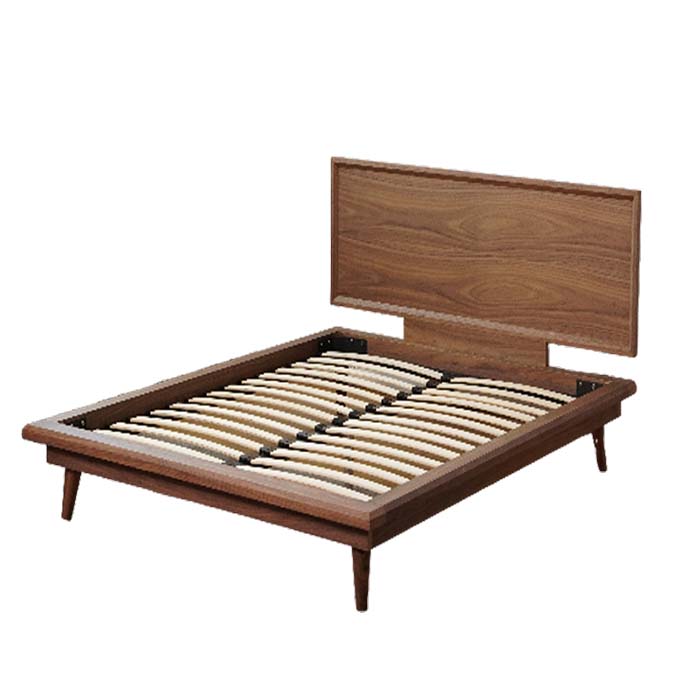 Letto moderno con piattaforma in noce di lusso 