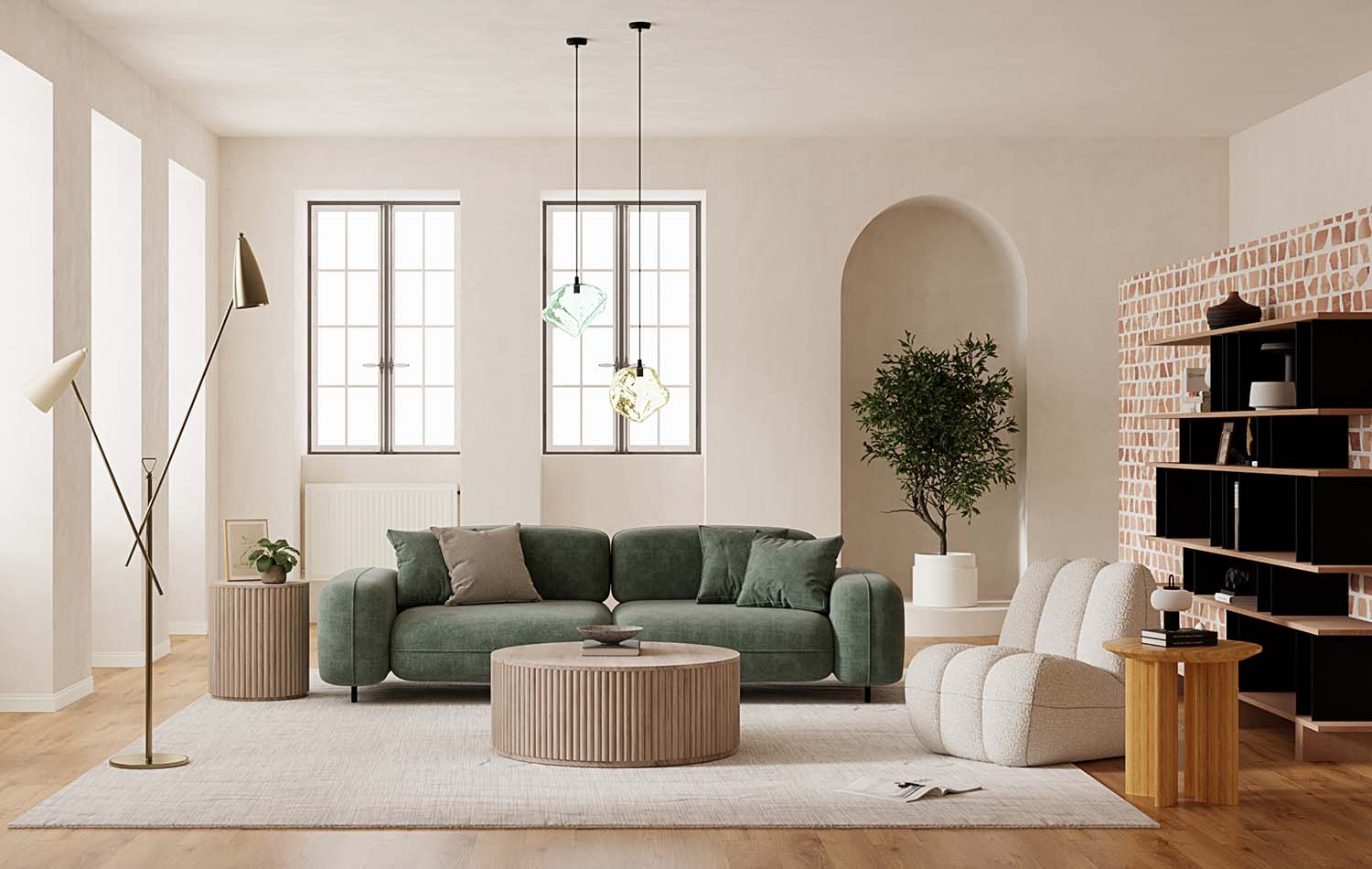 Scopri il comfort da sogno del divano minimalista a due posti MIGLIO
