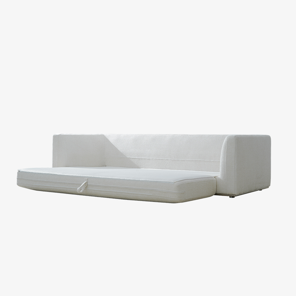 Divano letto moderno imbottito bianco