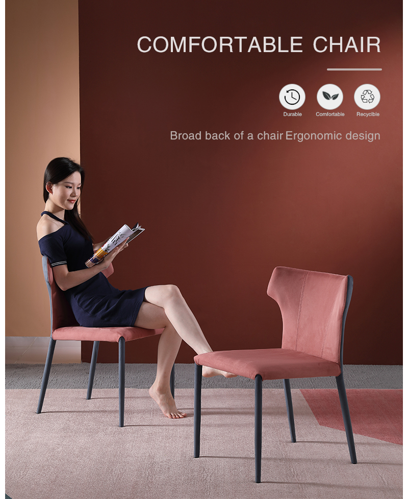 sedia da pranzo imbottita rosa