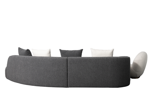 Divano curvo moderno soggiorno tessuto Boucle componibile in velluto bianco in attesa set di divani curvi creativi per l'appartamento del salone di bellezza della casa