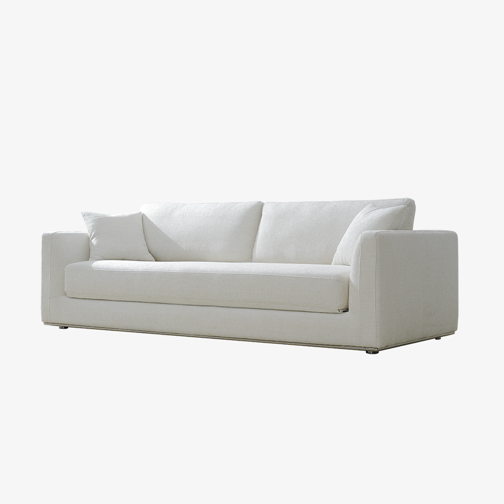 Divano letto moderno imbottito bianco