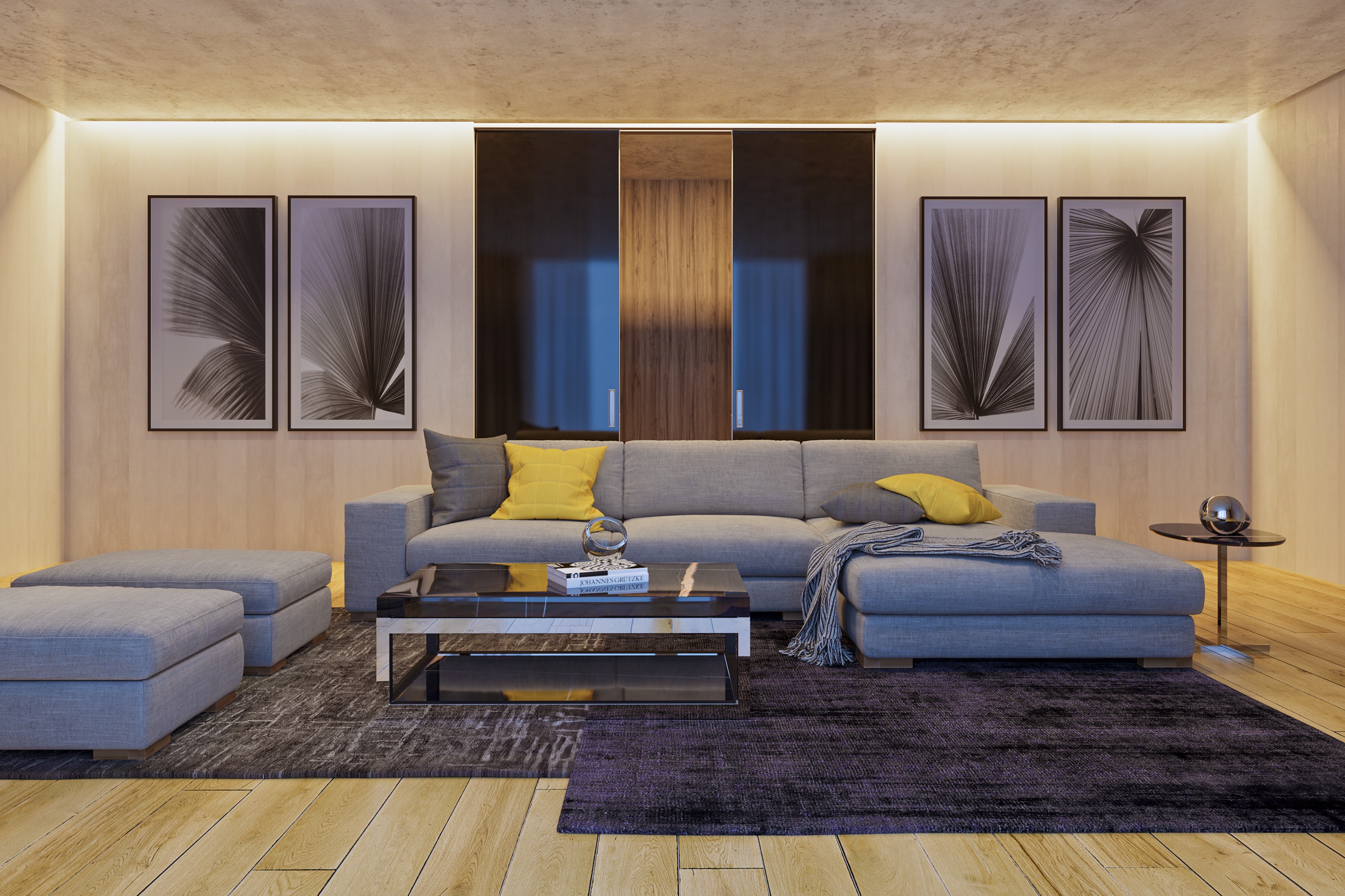 Divano da soggiorno combinato minimalista