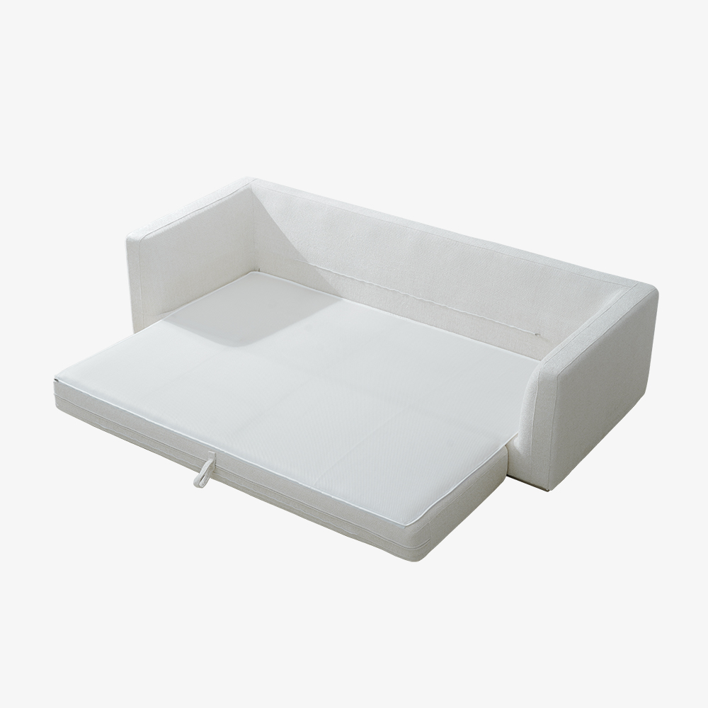 Divano letto moderno imbottito bianco