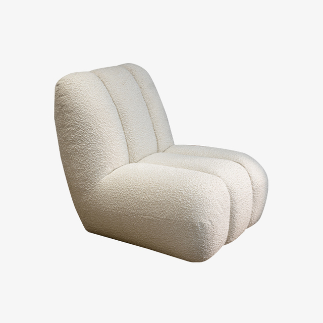 Poltrona lounge per divano singolo da pavimento minimalista Boucle