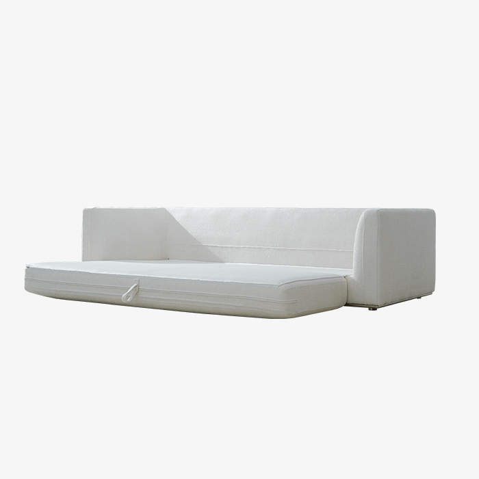 Divano letto moderno imbottito bianco