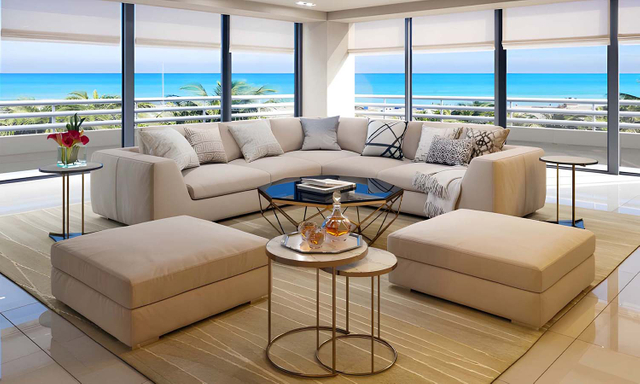 Divano angolare componibile in tessuto per soggiorno